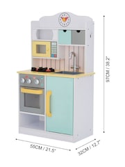 Teamson Home Blue Interactive Wooden Play Kitchen Set - Image 3 of 6