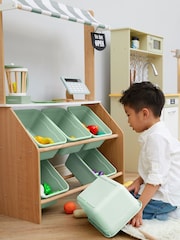 Teamson Home Green Little Helper Wooden Market Play Stand Set - Image 1 of 6