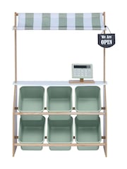 Teamson Home Green Little Helper Wooden Market Play Stand Set - Image 5 of 6