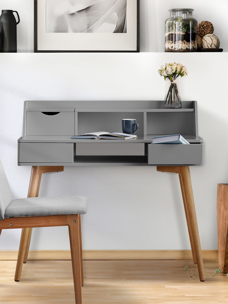 Teamson Home Grey Creativo Simplistic Wooden Writing Desk with Storage - Image 1 of 4
