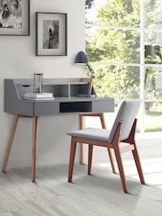 Teamson Home Grey Creativo Simplistic Wooden Writing Desk with Storage - Image 2 of 4