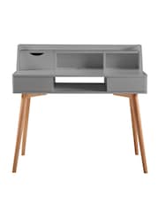 Teamson Home Grey Creativo Simplistic Wooden Writing Desk with Storage - Image 3 of 4