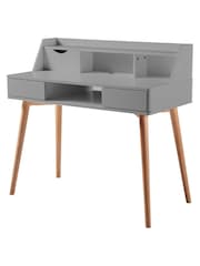 Teamson Home Grey Creativo Simplistic Wooden Writing Desk with Storage - Image 4 of 4