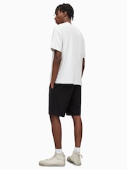 AllSaints Black Hanbury Cotton/Linen Blend Shorts - Image 2 of 7