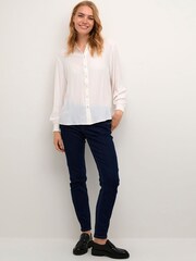 Cream Nola Loose Sleeve Button White Shirt - Image 1 of 6