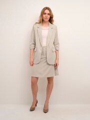 Cream Cory 3/4 Sleeve Open White Blazer - Image 2 of 5