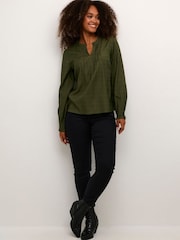 Cream Green Liselin Long Sleeve V-Neck Blouse - Image 2 of 5