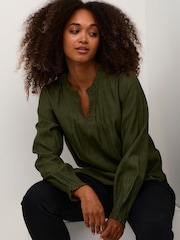 Cream Green Liselin Long Sleeve V-Neck Blouse - Image 3 of 5