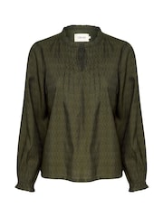 Cream Green Liselin Long Sleeve V-Neck Blouse - Image 4 of 5
