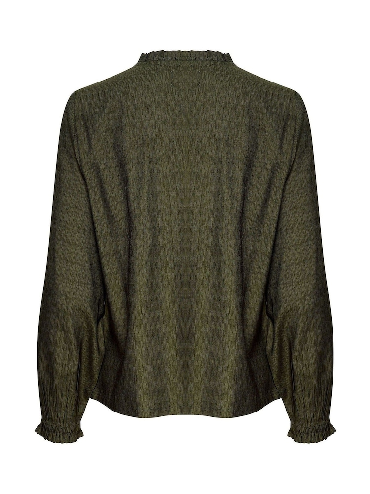 Cream Green Liselin Long Sleeve V-Neck Blouse - Image 5 of 5