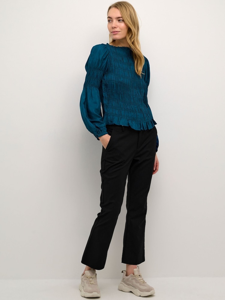 Cream Blue Henva Long Sleeve Smock Blouse - Image 2 of 5
