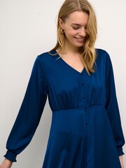 Cream Blue Flivio Long Sleeve Midi Dress - Image 3 of 5