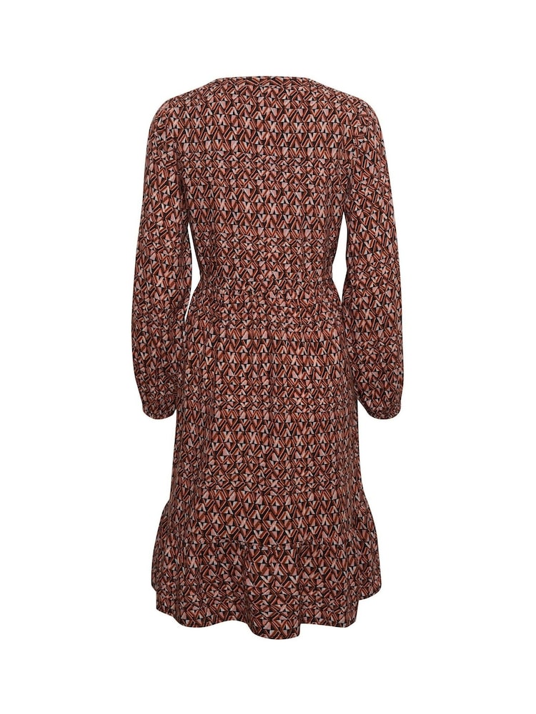 Cream Orange Tiah Knee Length Long Sleeve Dress - Image 5 of 5 Cream Orange Tiah Knee Length Long Sleeve Dress - Image 5 of 5