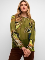 Cream Green Jasmina Loose Fit Chiffon Blouse - Image 1 of 5