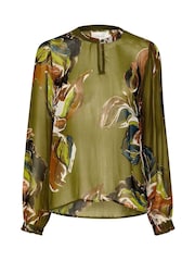 Cream Green Jasmina Loose Fit Chiffon Blouse - Image 4 of 5