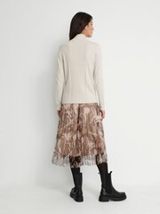 Cream Dela High Neck Zip Pullover Jumper - Image 2 of 6