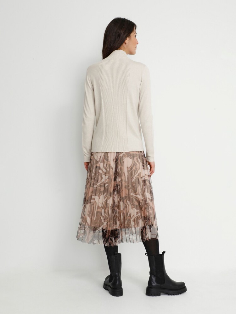 Cream Dela High Neck Zip Pullover Jumper - Image 2 of 6