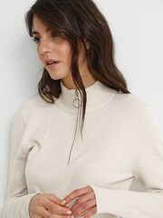 Cream Dela High Neck Zip Pullover Jumper - Image 4 of 6