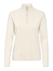 Cream Dela High Neck Zip Pullover Jumper - Image 5 of 6