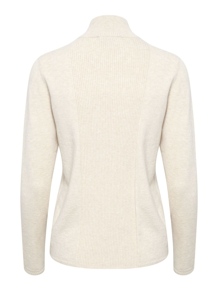 Cream Dela High Neck Zip Pullover Jumper - Image 6 of 6