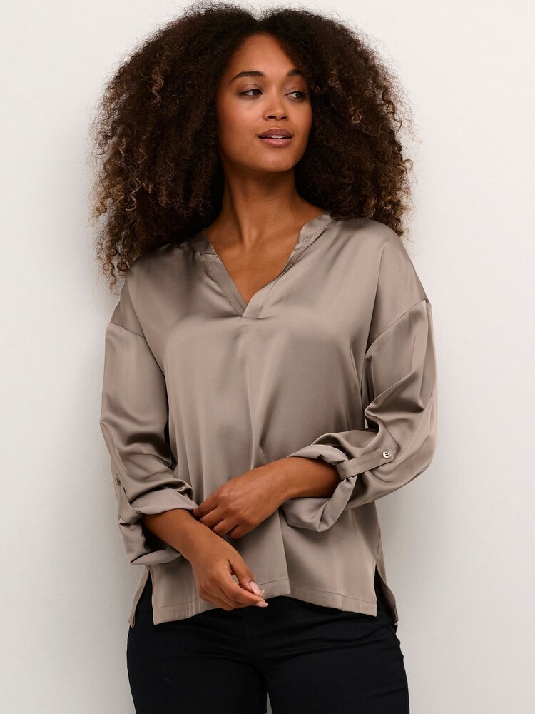 Cream Flivio 3/4 Sleeve Brown Blouse - Image 1 of 4