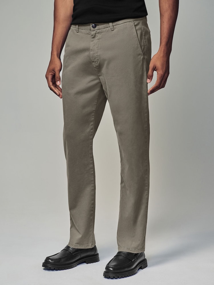 Stone Slim Fit Premium Soft Touch Chino Trousers - Image 1 of 8