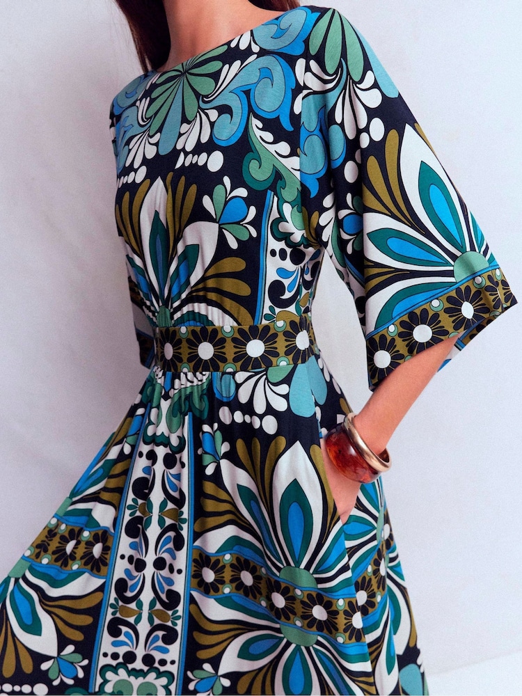 Boden Blue Imelda Kimono Jersey Dress - Image 2 of 7 Boden Blue Imelda Kimono Jersey Dress - Image 2 of 7