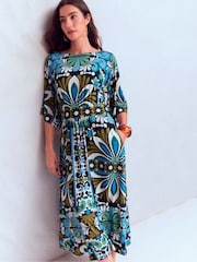 Boden Blue Imelda Kimono Jersey Dress - Image 6 of 7