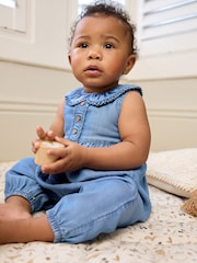 Denim Collared Baby Woven Jumpsuit (0mths-2yrs) - Image 1 of 1