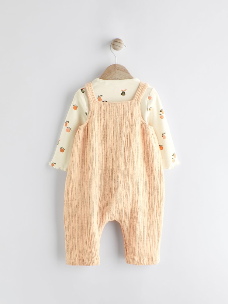 Peach Pink Baby Bodysuit and Dungarees Set (0mths-2yrs) - Image 2 of 9
