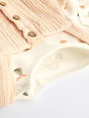 Peach Pink Baby Bodysuit and Dungarees Set (0mths-2yrs) - Image 5 of 9