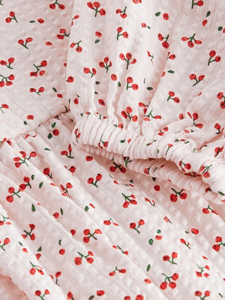 Red/White Cherry Print Baby Bloomer Romper (0mths-3yrs) - Image 6 of 6