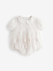 Ivory White Christening Baby Bloomer Romper (0mths-2yrs) - Image 4 of 6