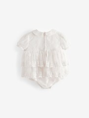 Ivory White Christening Baby Bloomer Romper (0mths-2yrs) - Image 5 of 6
