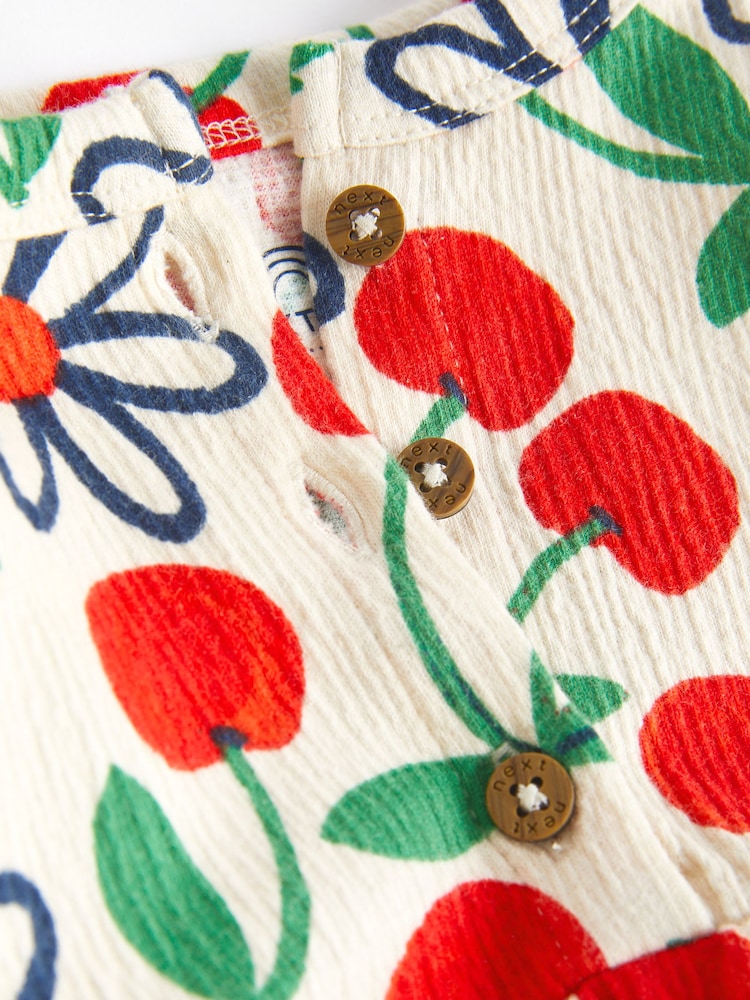 Red/Blue Cherry Floral Baby Jersey Dress 2 Pack (0mths-3yrs) - Image 10 of 10