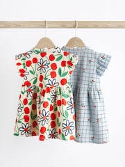 Red/Blue Cherry Floral Baby Jersey Dress 2 Pack (0mths-3yrs) - Image 5 of 10