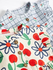 Red/Blue Cherry Floral Baby Jersey Dress 2 Pack (0mths-3yrs) - Image 8 of 10