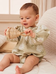 Sage Green Baby Bloomer Romper (0mths-3yrs) - Image 1 of 3