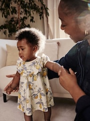 Blue/Yellow Print Baby Jersey Dress 2 Pack (0mths-3yrs) - Image 7 of 9