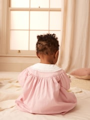Pink 2 Piece Embroidered Baby Dress and Tights Set (0mths-2yrs) - Image 2 of 8