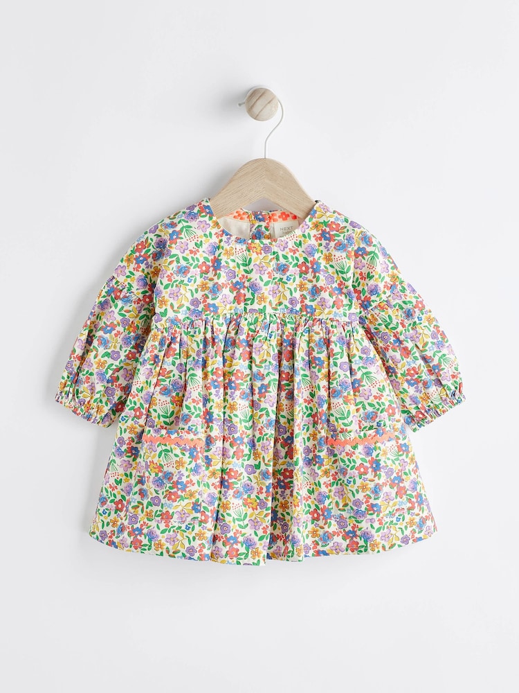 Red/Purple Bright Ditsy Baby Woven Dress (0mths-2yrs) - Image 1 of 7