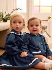 Navy Blue Sailor Baby Dress (0mths-2yrs) - Image 1 of 8