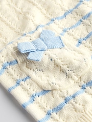 White/Blue Stripe Baby Knitted Top and Shorts Set (0mths-2yrs) - Image 8 of 11