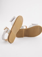 White Standard Fit (F) Bow Occasion Sandals - Image 1 of 1