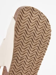 White Corkbed Two Strap Sandals - Image 6 of 6