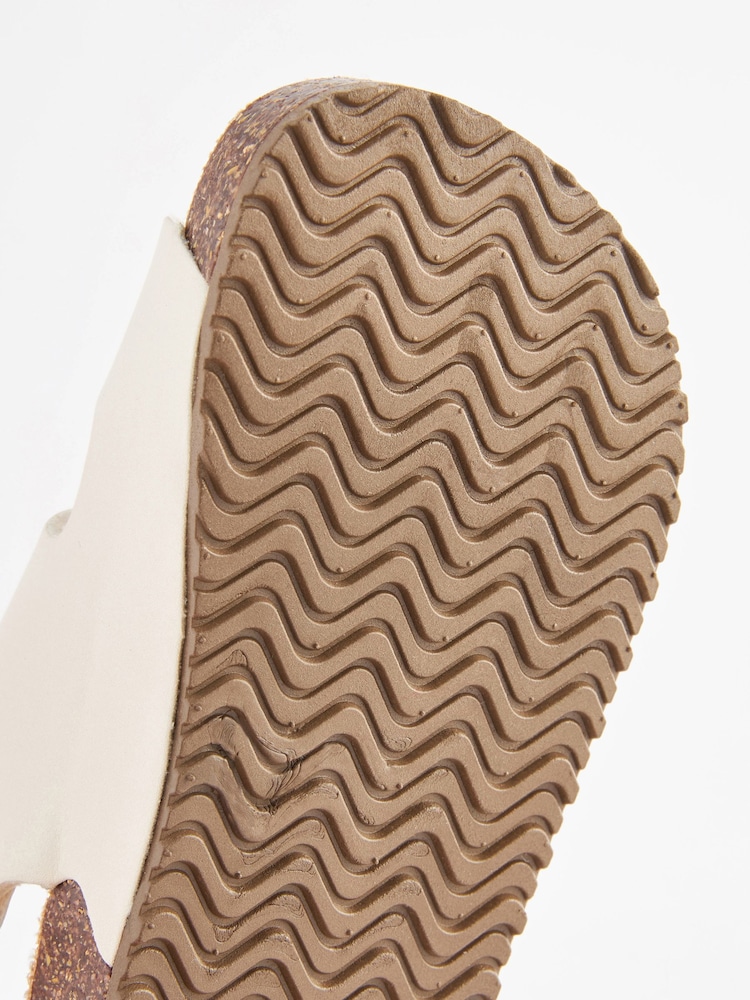 White Corkbed Two Strap Sandals - Image 6 of 6