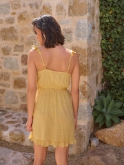 Yellow Mini Wrap Dress - Image 3 of 8