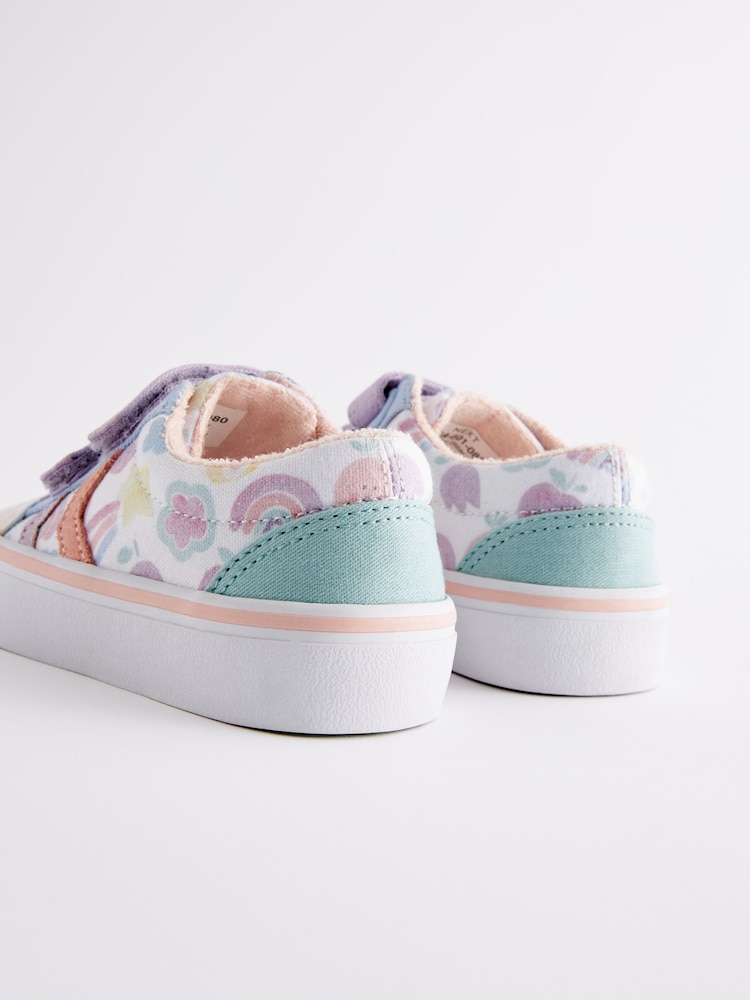 Multi Pastel Touch Fasten Strap Printed Trainers - Image 5 of 5