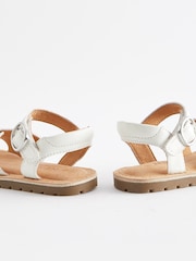 White Standard Fit (F) Leather Buckle Sandals - Image 4 of 5