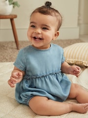 Denim Blue Baby Bloomer Romper (0mths-3yrs) - Image 1 of 4